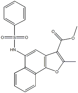 methyl 2-methyl-5-[(phenylsulfonyl)amino]naphtho[1,2-b]furan-3-carboxylate Struktur