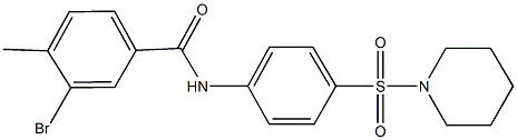 3-bromo-4-methyl-N-[4-(piperidin-1-ylsulfonyl)phenyl]benzamide Struktur