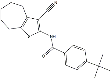 4-tert-butyl-N-(3-cyano-5,6,7,8-tetrahydro-4H-cyclohepta[b]thien-2-yl)benzamide Struktur