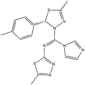 N-[1H-imidazol-1-yl(5-methyl-2-(4-methylphenyl)-1,3,4-thiadiazol-3(2H)-yl)methylene]-N-(5-methyl-1,3,4-thiadiazol-2-yl)amine Struktur