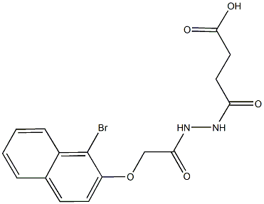 4-(2-{[(1-bromo-2-naphthyl)oxy]acetyl}hydrazino)-4-oxobutanoic acid Struktur