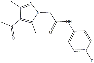 2-(4-acetyl-3,5-dimethyl-1H-pyrazol-1-yl)-N-(4-fluorophenyl)acetamide Struktur