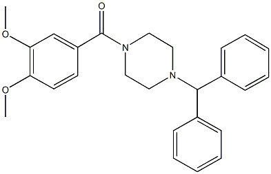 1-benzhydryl-4-(3,4-dimethoxybenzoyl)piperazine Struktur