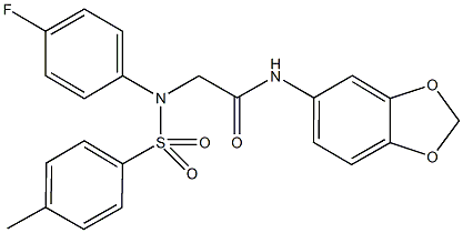 N-(1,3-benzodioxol-5-yl)-2-{4-fluoro[(4-methylphenyl)sulfonyl]anilino}acetamide Struktur