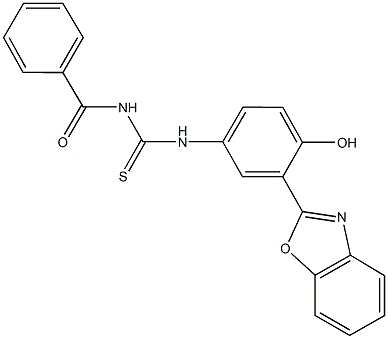 N-[3-(1,3-benzoxazol-2-yl)-4-hydroxyphenyl]-N'-benzoylthiourea Struktur