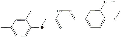 N'-(3,4-dimethoxybenzylidene)-2-(2,4-dimethylanilino)acetohydrazide Struktur