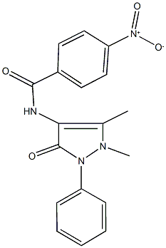 N-(1,5-dimethyl-3-oxo-2-phenyl-2,3-dihydro-1H-pyrazol-4-yl)-4-nitrobenzamide Struktur