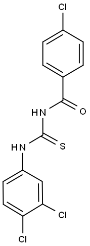 N-(4-chlorobenzoyl)-N'-(3,4-dichlorophenyl)thiourea Struktur