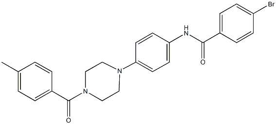 4-bromo-N-{4-[4-(4-methylbenzoyl)-1-piperazinyl]phenyl}benzamide Struktur