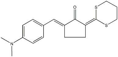 2-[4-(dimethylamino)benzylidene]-5-(1,3-dithian-2-ylidene)cyclopentanone Struktur