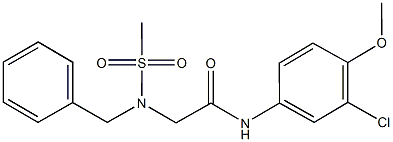 2-[benzyl(methylsulfonyl)amino]-N-(3-chloro-4-methoxyphenyl)acetamide Struktur