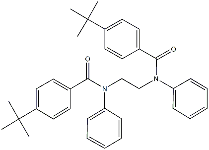 4-tert-butyl-N-{2-[(4-tert-butylbenzoyl)anilino]ethyl}-N-phenylbenzamide Struktur