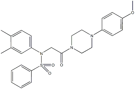 N-(3,4-dimethylphenyl)-N-{2-[4-(4-methoxyphenyl)-1-piperazinyl]-2-oxoethyl}benzenesulfonamide Struktur