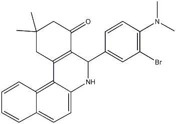 5-[3-bromo-4-(dimethylamino)phenyl]-2,2-dimethyl-2,3,5,6-tetrahydrobenzo[a]phenanthridin-4(1H)-one Struktur