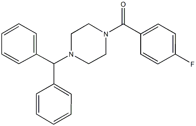 1-benzhydryl-4-(4-fluorobenzoyl)piperazine Struktur