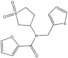 N-(1,1-dioxidotetrahydro-3-thienyl)-N-(2-thienylmethyl)-2-furamide Struktur