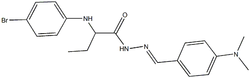 2-(4-bromoanilino)-N'-[4-(dimethylamino)benzylidene]butanohydrazide Struktur