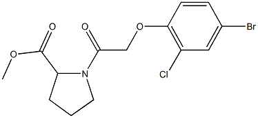 methyl 1-[(4-bromo-2-chlorophenoxy)acetyl]-2-pyrrolidinecarboxylate Struktur