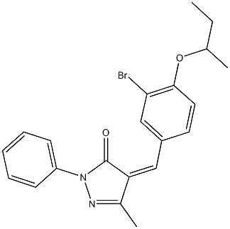 4-(3-bromo-4-sec-butoxybenzylidene)-5-methyl-2-phenyl-2,4-dihydro-3H-pyrazol-3-one Struktur