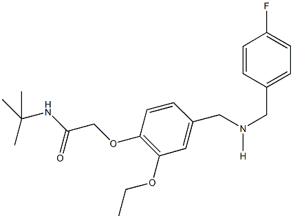 N-(tert-butyl)-2-(2-ethoxy-4-{[(4-fluorobenzyl)amino]methyl}phenoxy)acetamide Struktur