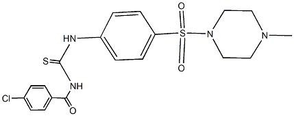 N-(4-chlorobenzoyl)-N'-{4-[(4-methyl-1-piperazinyl)sulfonyl]phenyl}thiourea Struktur