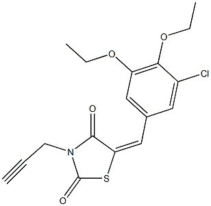 5-(3-chloro-4,5-diethoxybenzylidene)-3-prop-2-ynyl-1,3-thiazolidine-2,4-dione Struktur