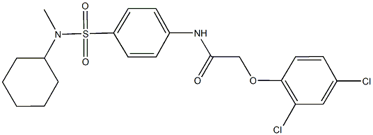 N-(4-{[cyclohexyl(methyl)amino]sulfonyl}phenyl)-2-(2,4-dichlorophenoxy)acetamide Struktur