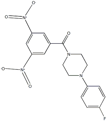 1-{3,5-bisnitrobenzoyl}-4-(4-fluorophenyl)piperazine Struktur