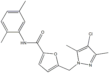 5-[(4-chloro-3,5-dimethyl-1H-pyrazol-1-yl)methyl]-N-(2,5-dimethylphenyl)-2-furamide Struktur