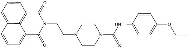 4-[2-(1,3-dioxo-1H-benzo[de]isoquinolin-2(3H)-yl)ethyl]-N-(4-ethoxyphenyl)-1-piperazinecarbothioamide Struktur