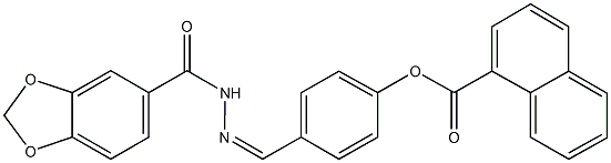 4-[2-(1,3-benzodioxol-5-ylcarbonyl)carbohydrazonoyl]phenyl 1-naphthoate Struktur