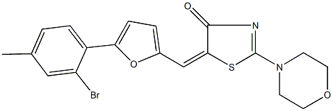 5-{[5-(2-bromo-4-methylphenyl)-2-furyl]methylene}-2-(4-morpholinyl)-1,3-thiazol-4(5H)-one Struktur