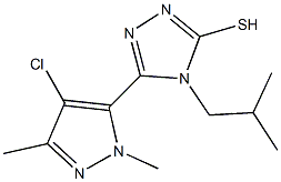 5-(4-chloro-1,3-dimethyl-1H-pyrazol-5-yl)-4-isobutyl-4H-1,2,4-triazole-3-thiol Struktur