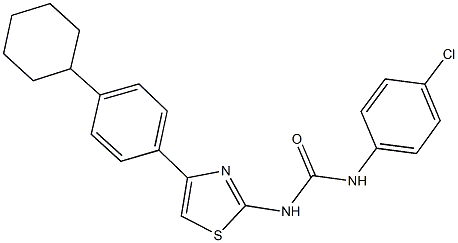 N-(4-chlorophenyl)-N'-[4-(4-cyclohexylphenyl)-1,3-thiazol-2-yl]urea Struktur