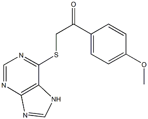 1-(4-methoxyphenyl)-2-(7H-purin-6-ylsulfanyl)ethanone Struktur