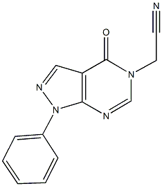 (4-oxo-1-phenyl-1,4-dihydro-5H-pyrazolo[3,4-d]pyrimidin-5-yl)acetonitrile Struktur