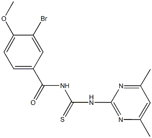 N-(3-bromo-4-methoxybenzoyl)-N'-(4,6-dimethyl-2-pyrimidinyl)thiourea Struktur