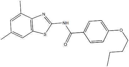 4-butoxy-N-(4,6-dimethyl-1,3-benzothiazol-2-yl)benzamide Struktur