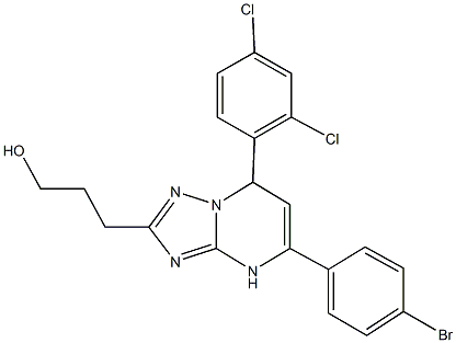 3-[5-(4-bromophenyl)-7-(2,4-dichlorophenyl)-4,7-dihydro[1,2,4]triazolo[1,5-a]pyrimidin-2-yl]-1-propanol Struktur