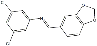 N-(1,3-benzodioxol-5-ylmethylene)-N-(3,5-dichlorophenyl)amine Struktur