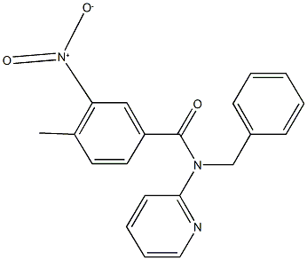 3-nitro-4-methyl-N-(phenylmethyl)-N-pyridin-2-ylbenzamide Struktur