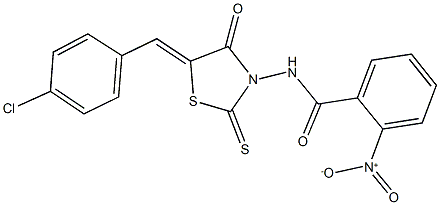 N-[5-(4-chlorobenzylidene)-4-oxo-2-thioxo-1,3-thiazolidin-3-yl]-2-nitrobenzamide Struktur