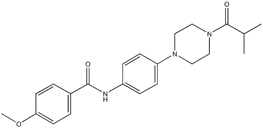 N-[4-(4-isobutyryl-1-piperazinyl)phenyl]-4-methoxybenzamide Struktur