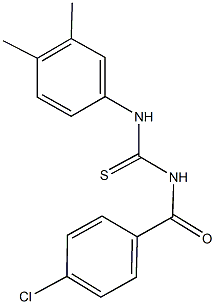 N-(4-chlorobenzoyl)-N'-(3,4-dimethylphenyl)thiourea Struktur