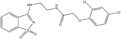 2-(2,4-dichlorophenoxy)-N-{2-[(1,1-dioxido-1,2-benzisothiazol-3-yl)amino]ethyl}acetamide Struktur