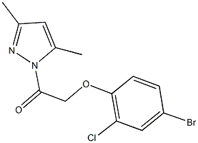 4-bromo-2-chlorophenyl 2-(3,5-dimethyl-1H-pyrazol-1-yl)-2-oxoethyl ether Struktur