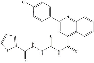 2-(4-chlorophenyl)-N-{[2-(2-thienylcarbonyl)hydrazino]carbothioyl}-4-quinolinecarboxamide Struktur