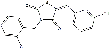 3-(2-chlorobenzyl)-5-(3-hydroxybenzylidene)-1,3-thiazolidine-2,4-dione Struktur