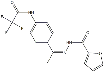 2,2,2-trifluoro-N-{4-[N-(2-furoyl)ethanehydrazonoyl]phenyl}acetamide Struktur