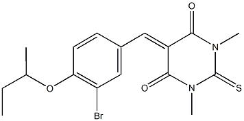 5-(3-bromo-4-sec-butoxybenzylidene)-1,3-dimethyl-2-thioxodihydro-4,6(1H,5H)-pyrimidinedione Struktur